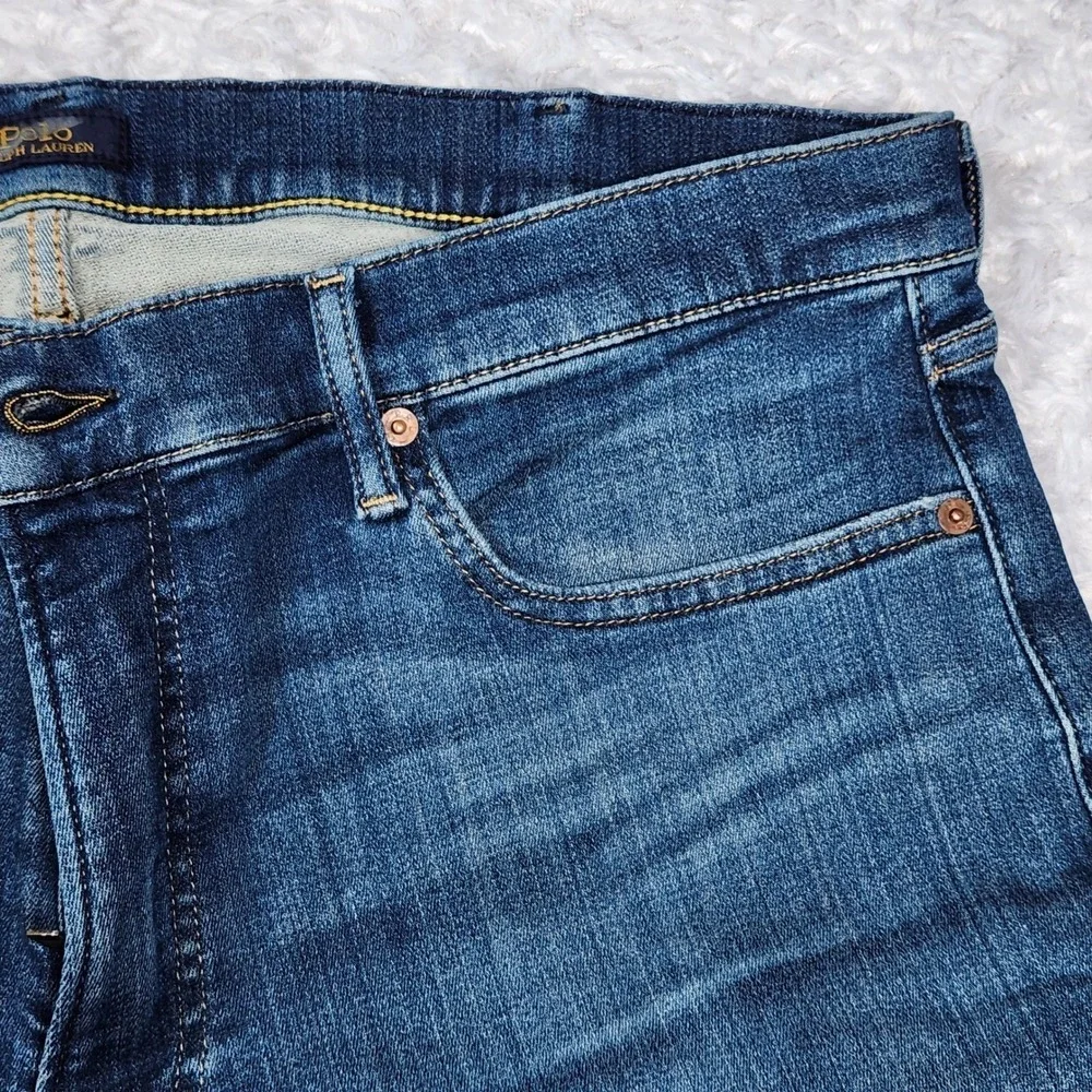 NWT Polo Ralph Lauren Varick‎ Slim Straight Jeans 38/30 Fit 40/30 Rope Dyed Blue